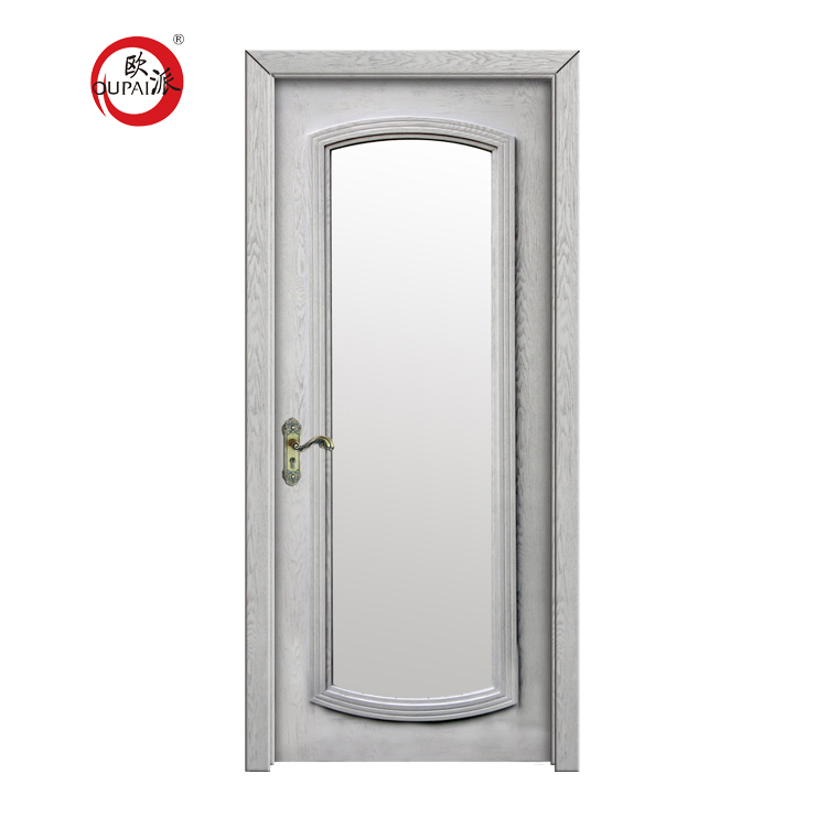 Modern Flat Panel Wood Plastic Composite Door Waterproof Hollow Core Interior Door WPC Bedroom Sample Door