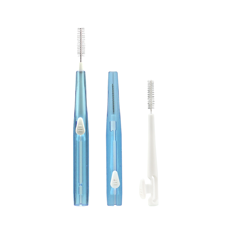 Custom Compact Single-Head Orthodontic Push-Pull Interdental Brushes for Multi on-The-Go Use