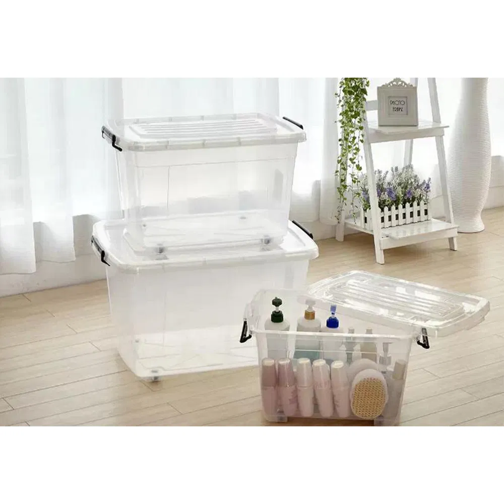 Multi-Purpose Clear 60liter Storage Plastic Box Transparent