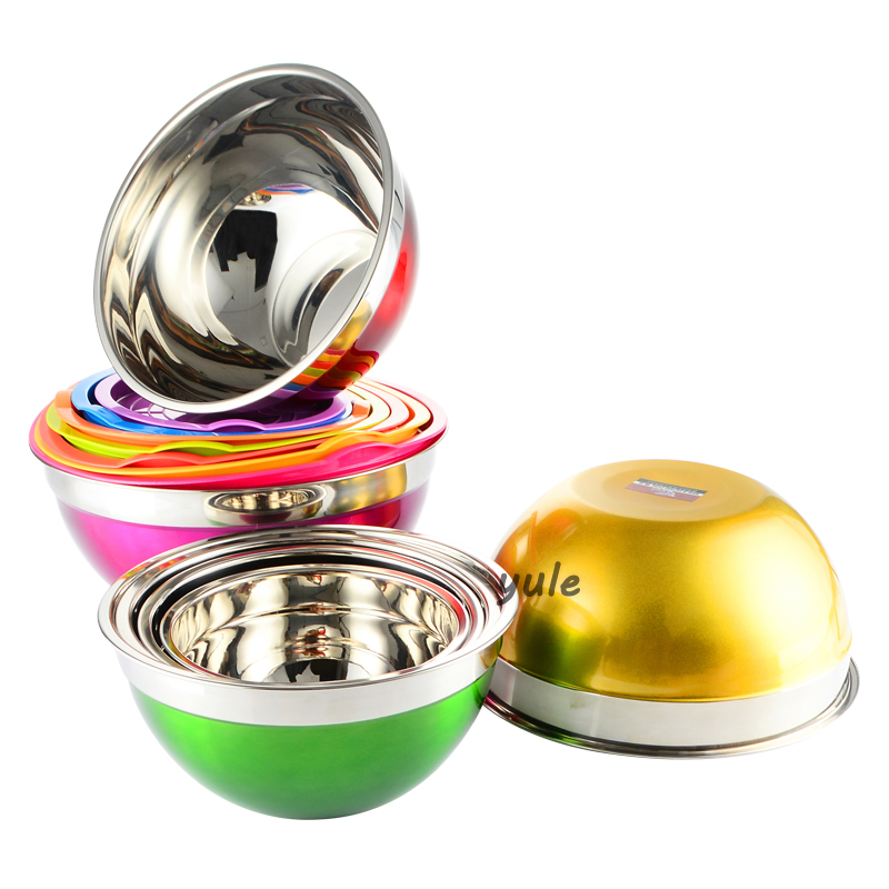 Biodegradable Stainless Steel Salad Bowl with PE Lid