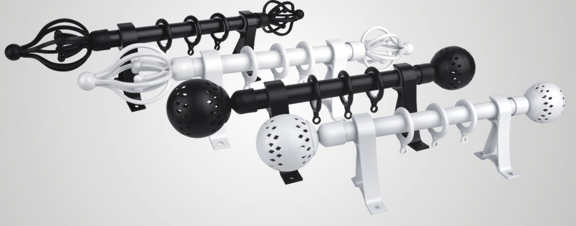 Curtain Rods Resin Material Noiseless and Durable for Window Coverings Drapery