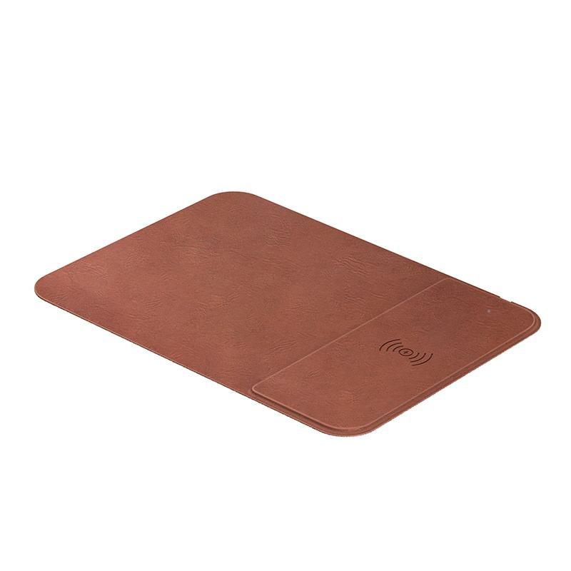 Simple Is Best 15W Foldable Wireless Charger Leather Mouse Pad Small 5V/1A Output 5V/2A Input with Otp and Ovp Protection