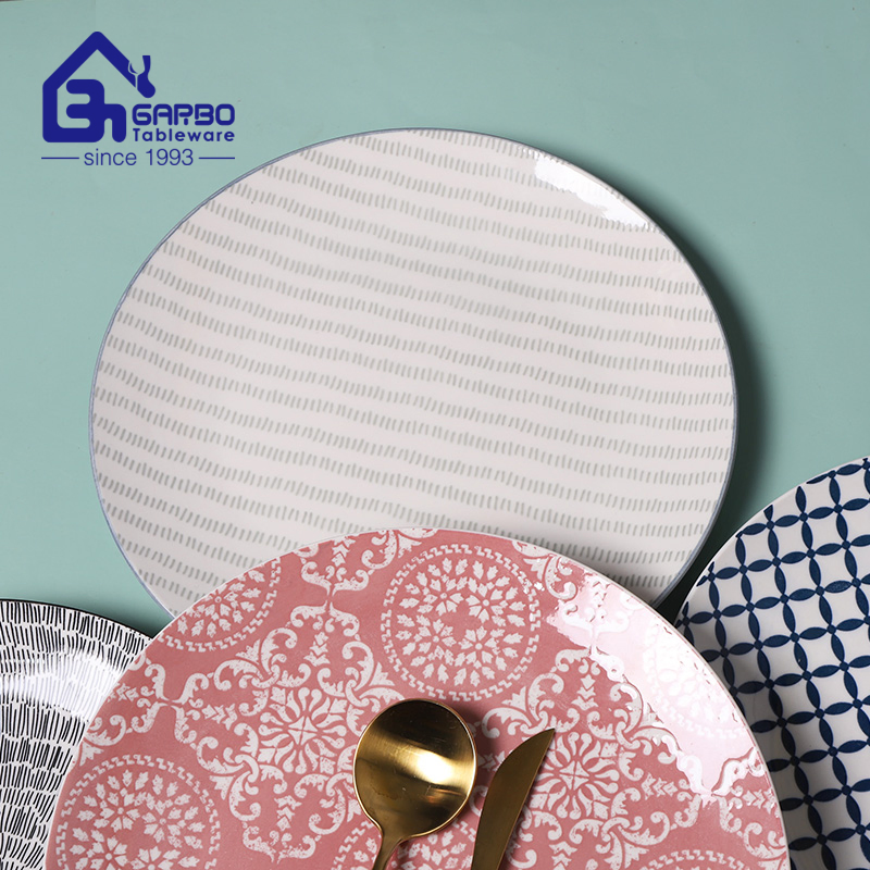 Wholesale Ceramic Food Lunch Pizza Main Plate Porcelain Dishes Tableware Dish Stoneware Plates