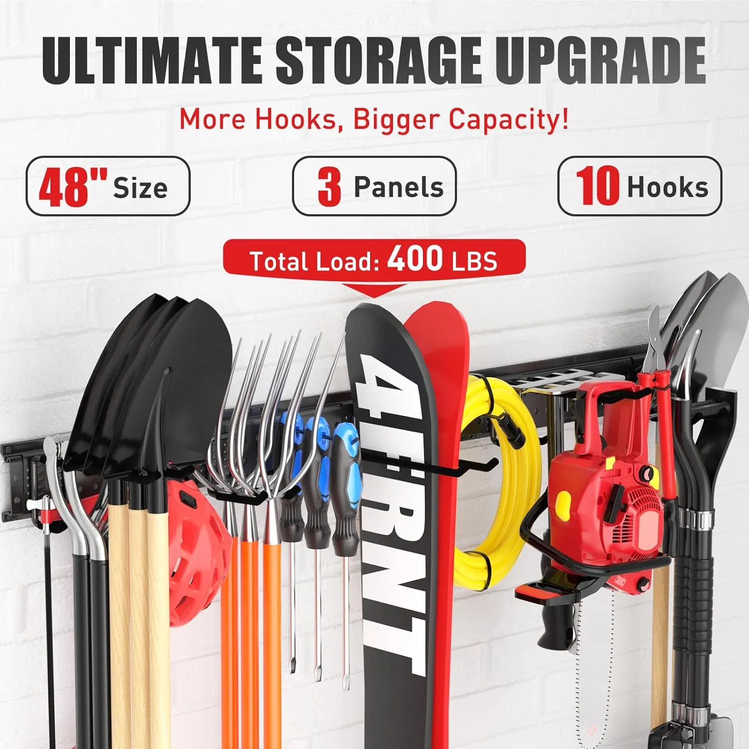 Garden Tool Hook Organizer Wall Mount Tool Storage Rack Shovel Holder
