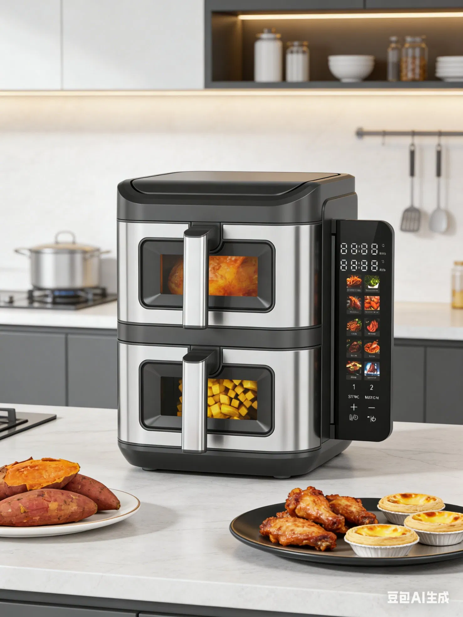 Foldable Screenair Fryer Kitchen Electronics 11L Visible Window with Metal Air Fryer