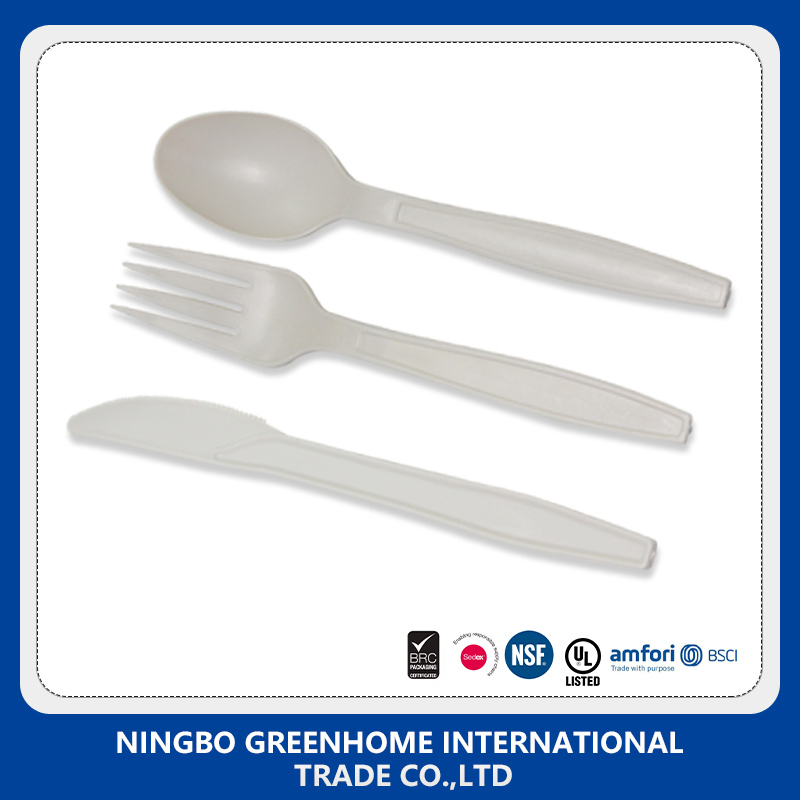 100% Compostable Forks Spoons Knives Bio Cutlery Combo Set