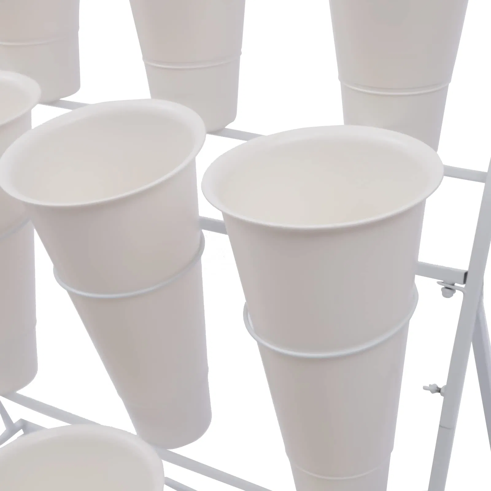 Metal Wheels Display Stand Flower Rack Florists Patio Flower Display Stand