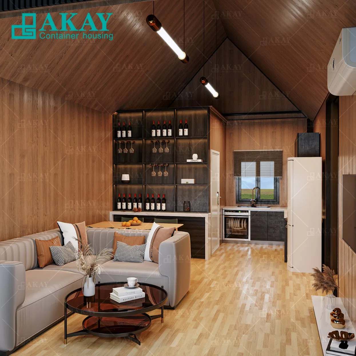 Waterproof Container House Mobile Home Caravan Portable Houses 2 Bedrooms 1 Livingroom Container House Prefabricated-Building