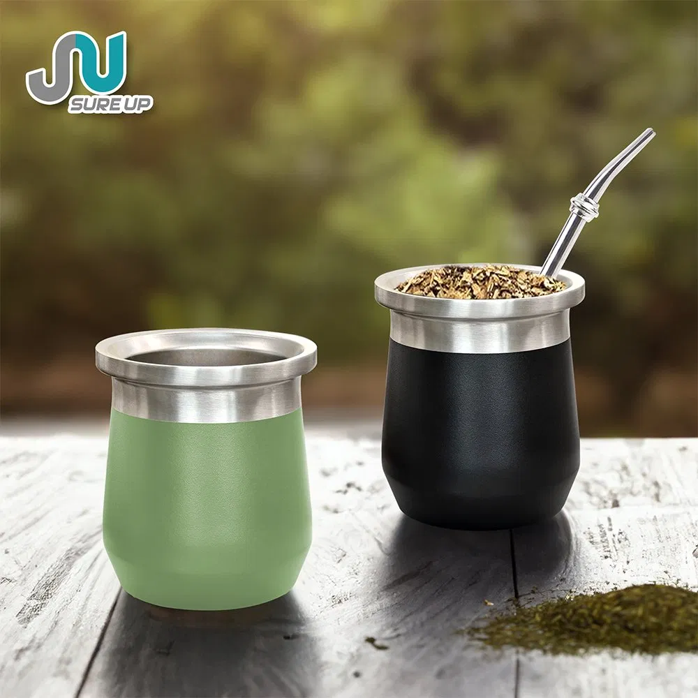 Double Wall Stainless Steel Yerba Mate Cup 200ml Retro Modern Design