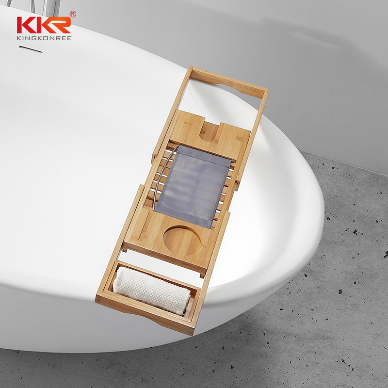 Popular Amazon Bamboo Wood Extending Bathtub Caddy Tray