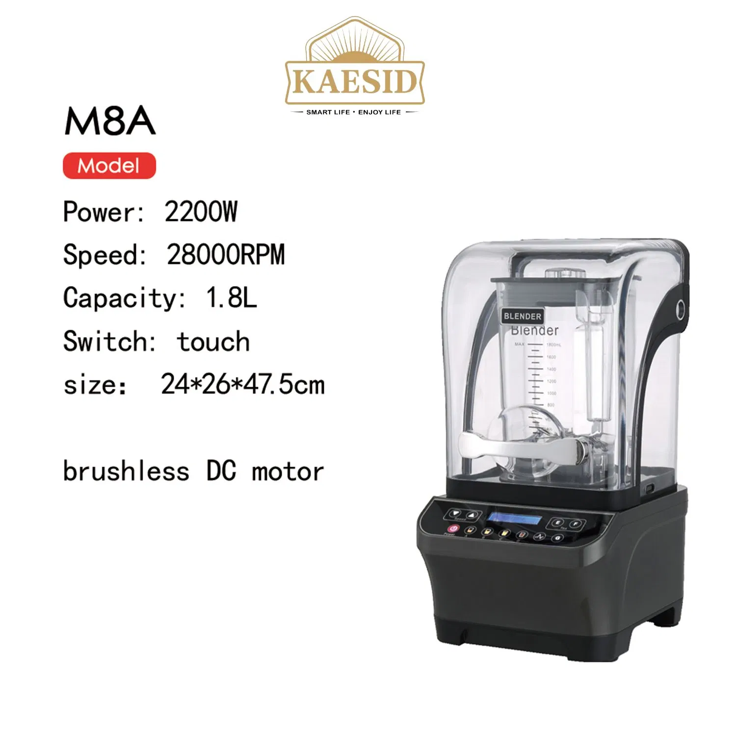 Commercial Blender Mixer Juicer Break Jug Strong Blade Smoothies Soybean Milk and Nut Fruits Juice Blender