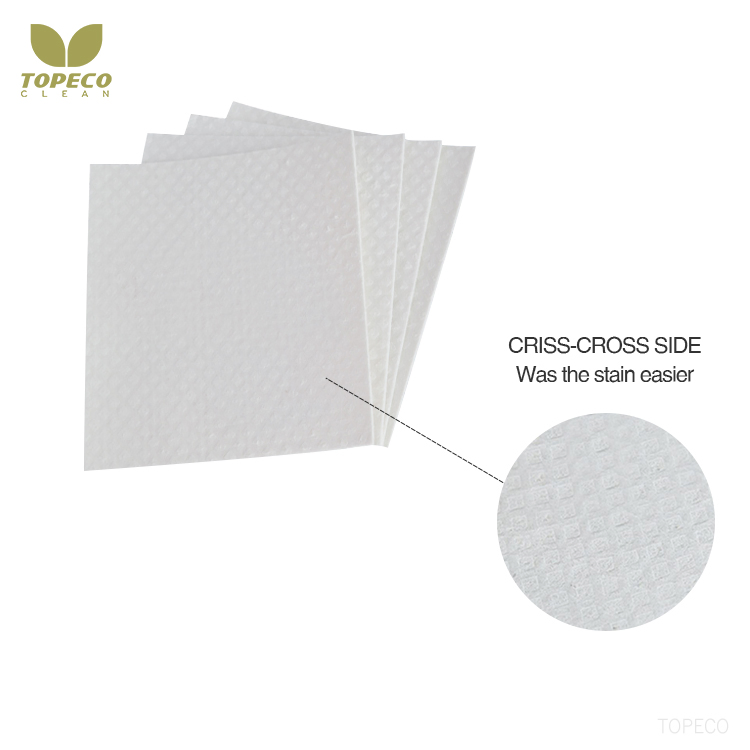 Topeco Compressed Non-Scratch Cellulose Dish Cloth Sponge White Absorbent