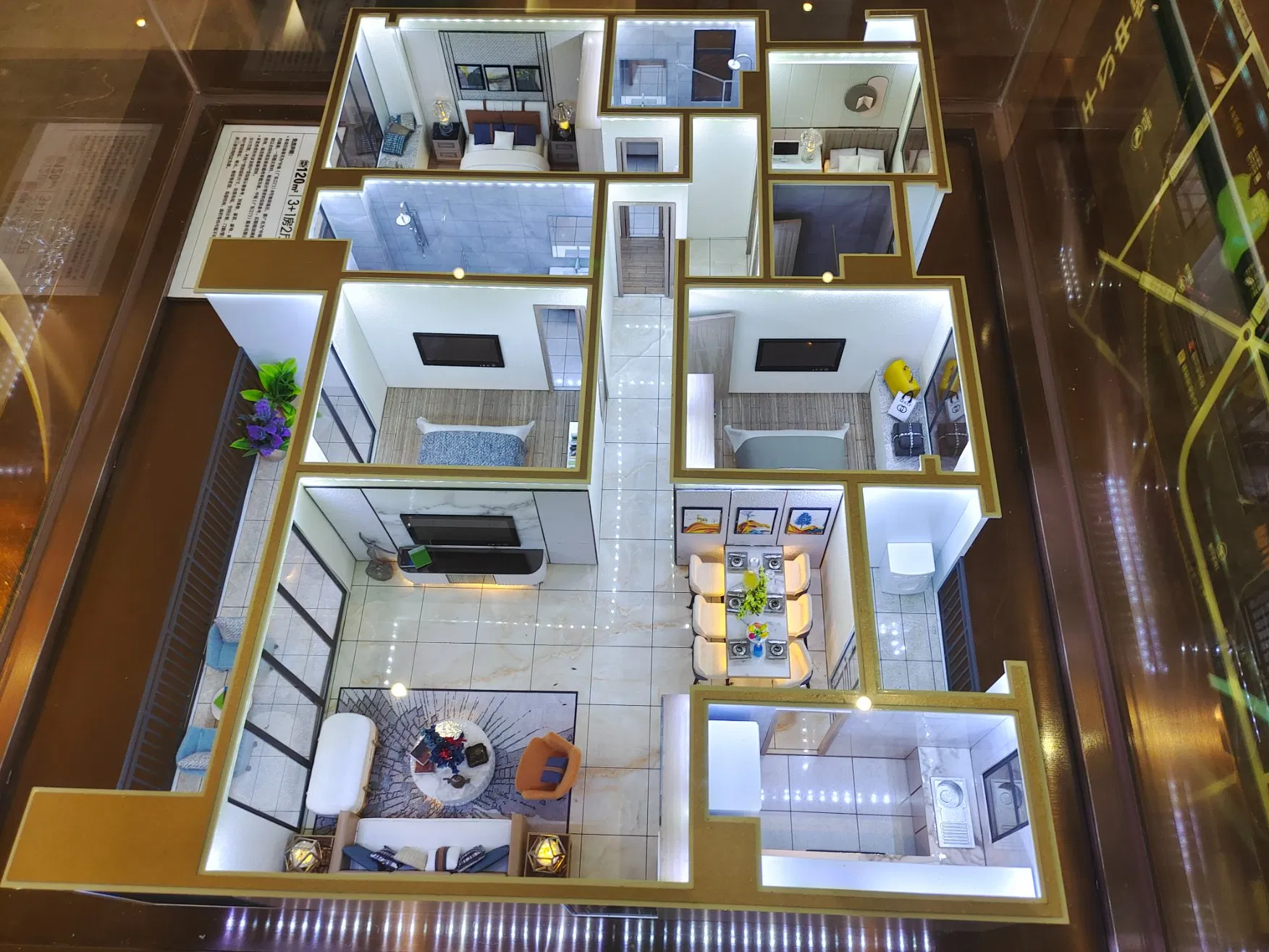 3D Customized Residential Sample Room Layout Building Model for Display