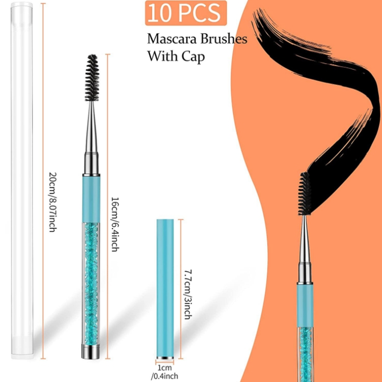 10 Colors Retractable Pink Mascara Wands in Tube Eyelash Cleaning Spoolie Lash Cleansing Brush for Eyelash Extension