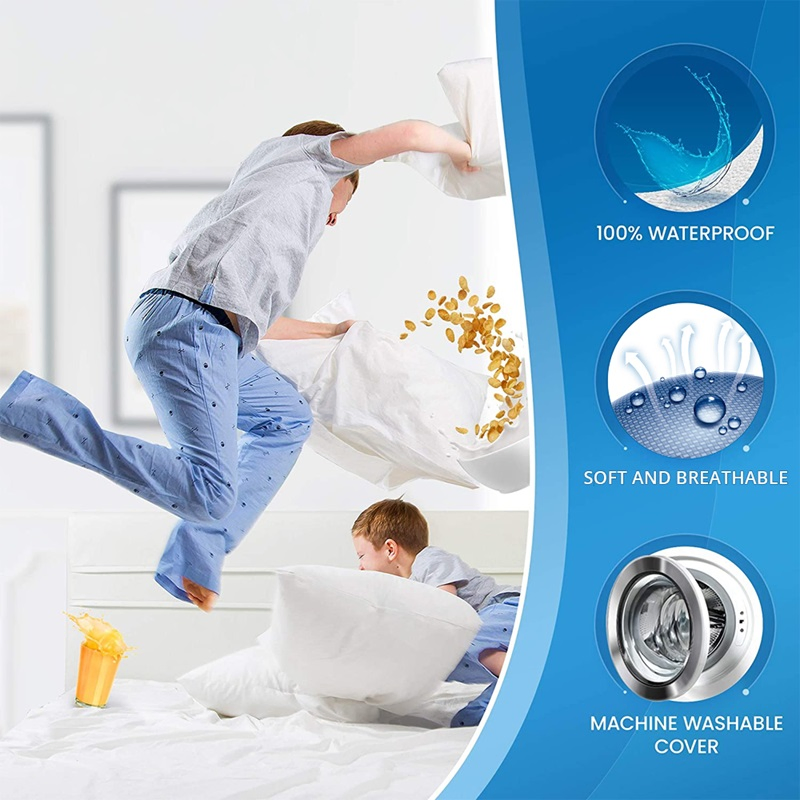 Made in China Premium Cotton Terry Waterproof Pillow Encasement Cover with Zipper