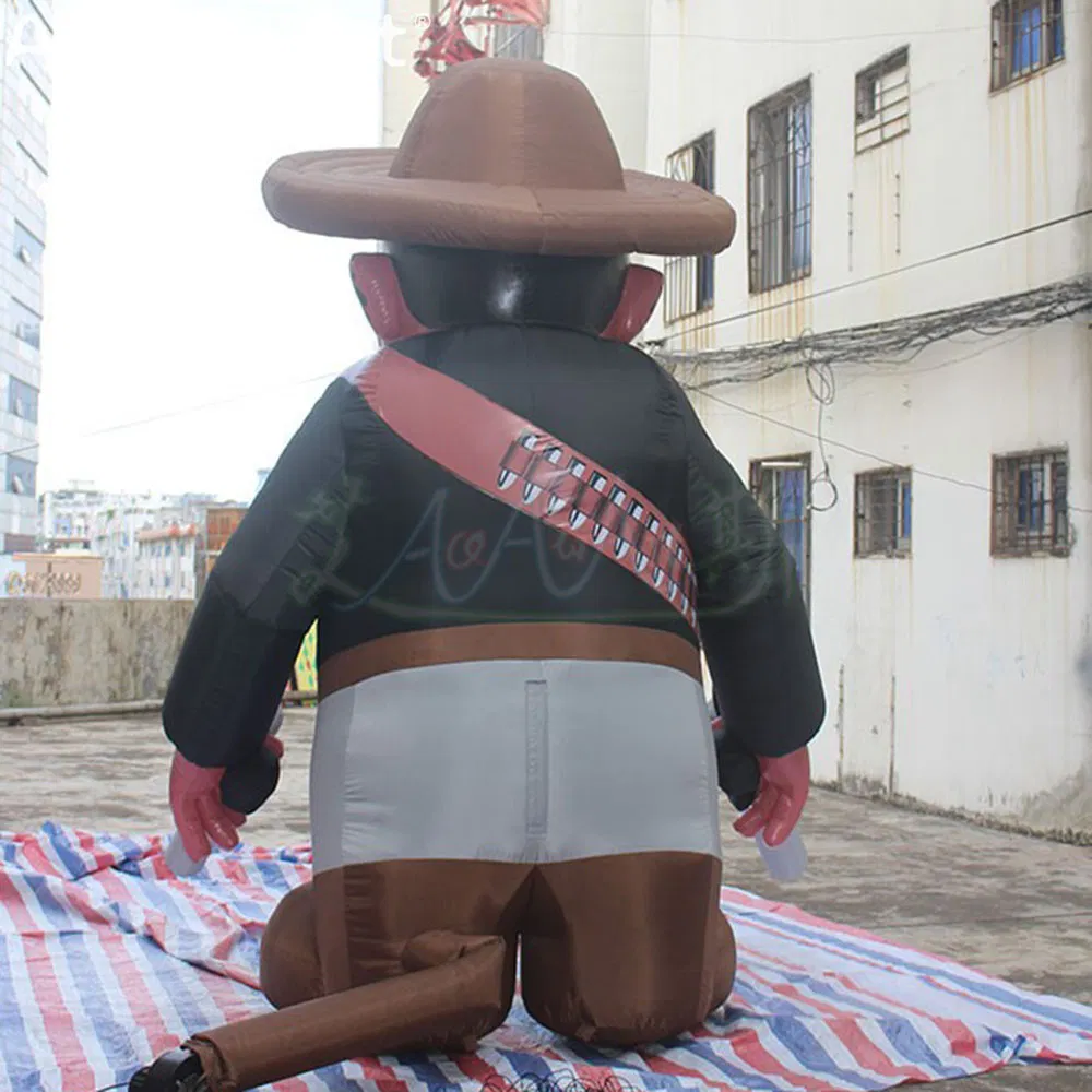 Customized Inflatable Mexican Model Outdoor Giant Inflatable Old Man Cowboy Cartoon Character Event Decoration