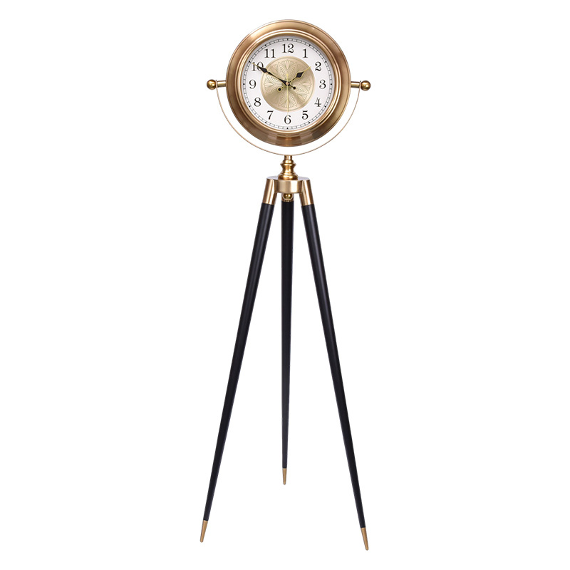 Popular Light Luxury Fashion Living Clock American Three Legs Floor Clock