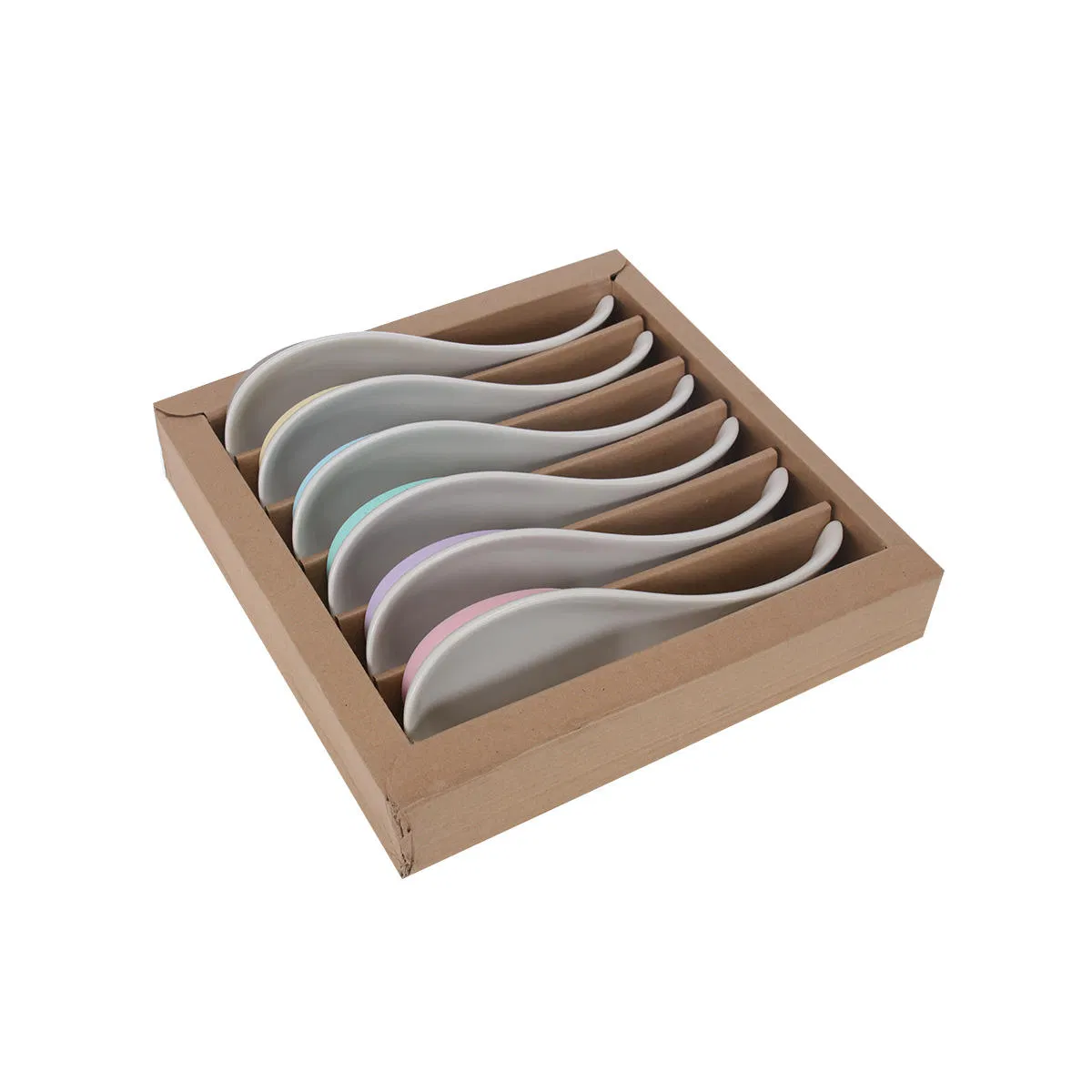 Dtk New Design Ceramic Soup Spoon Kitchen Dinner Ceramic Long Soup Spoon