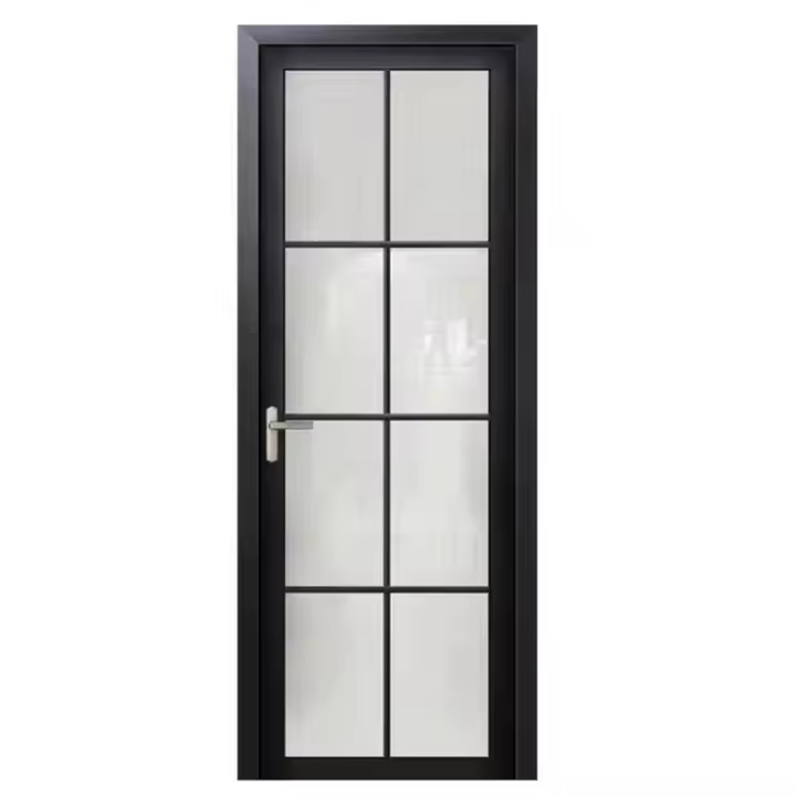 Factory Sell Directly Waterproof Swing Door Aluminum Glass Bathroom Door Toilet Doors