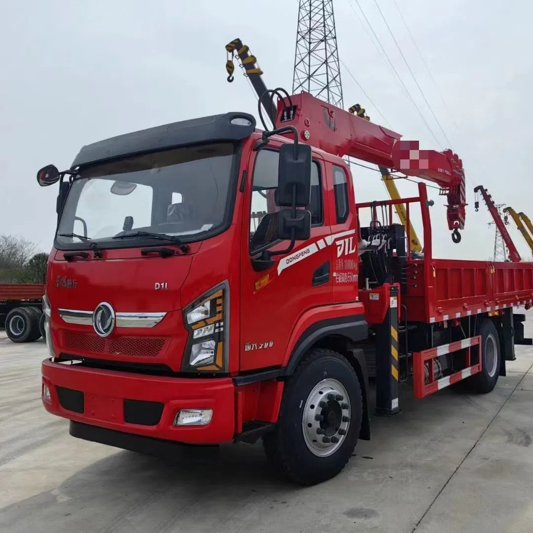 Truck Mounted Crane Powerful Jiangwei 8 Tons Straight Arm Crane with 4-Section Telescopic Arm