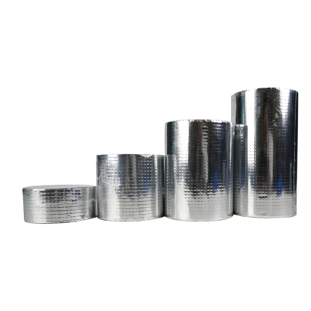 Foil Fiberglass Mesh Reinforced Brushed Waterproof Aluminum Foil Butyl Rubber Tape