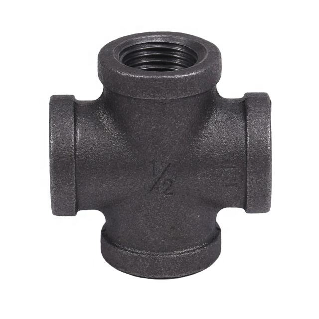 Leyon FM UL Fire Protection Fire Fighting Pipes Fire Sprinkler System Malleable Iron Pipe Fittings Black Cross