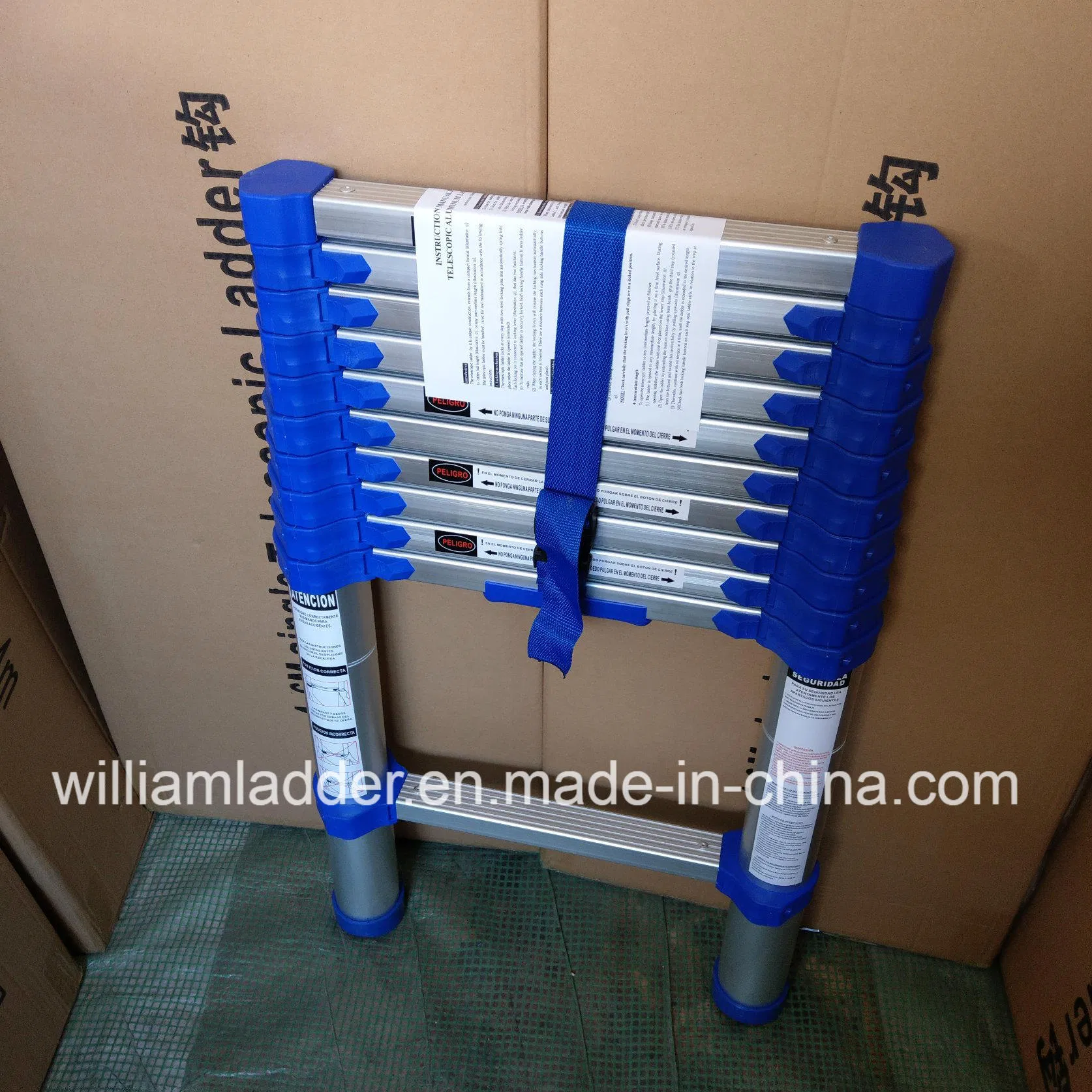 2019 Brand New Blue Color 3.2m Telescopic Ladder Export to Japan Single Aluminum Folding Ladder 11steps