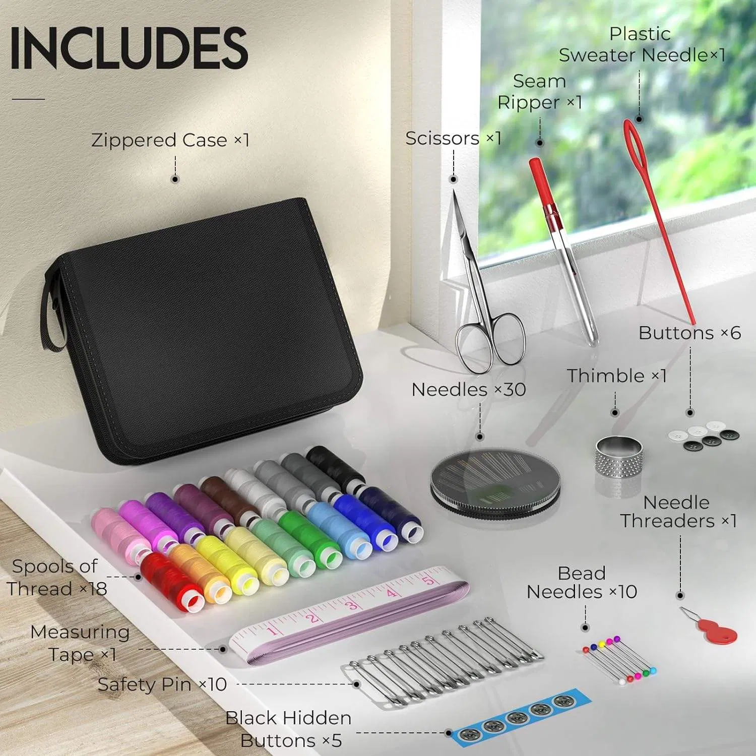 Ultimate 86-Piece Portable Sewing Kit for Travelers and Beginners
