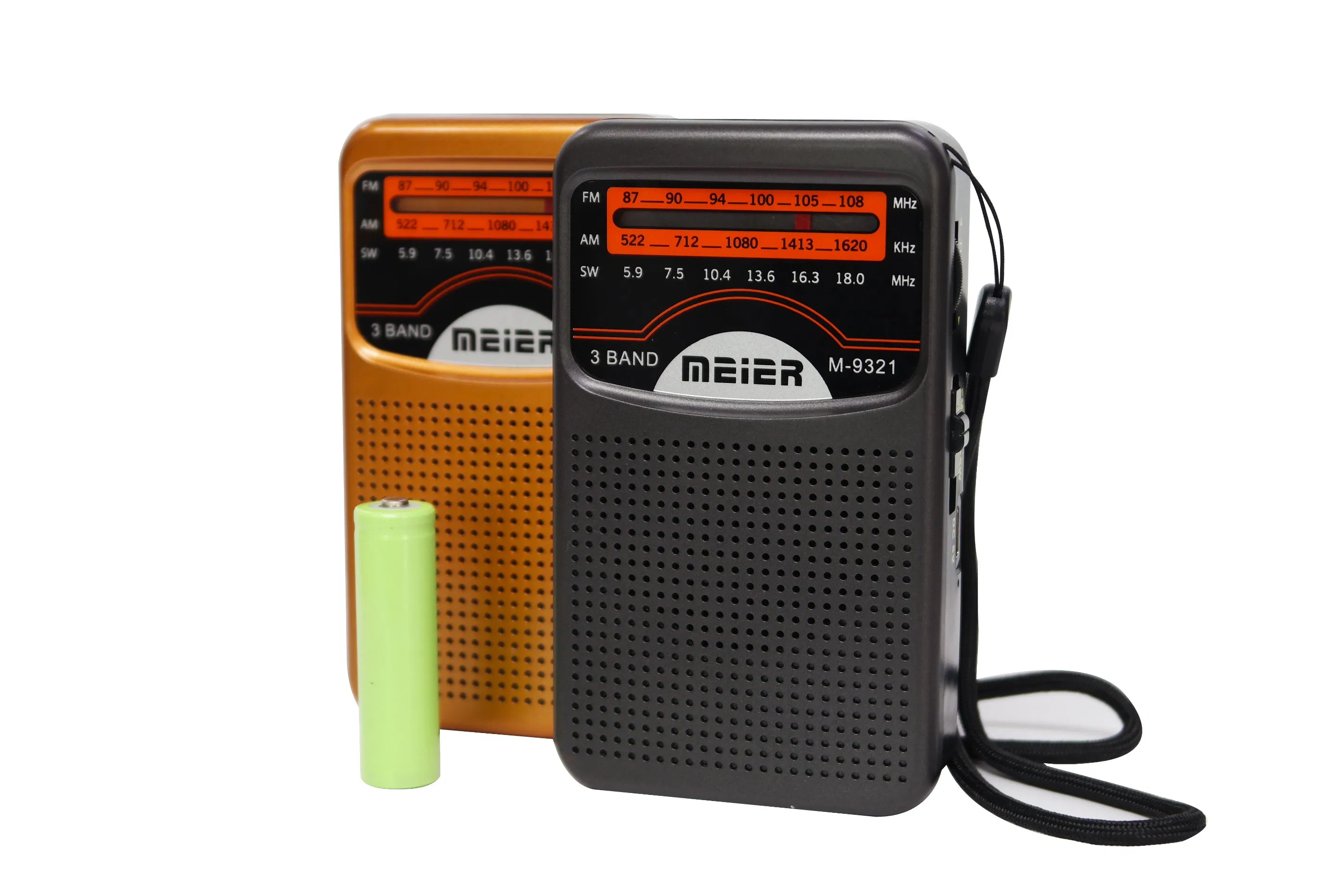 Portable Audio Appliance 3-Band Am FM Sw War or Disaster Radio Li-ion Battery Meier M-9321bt