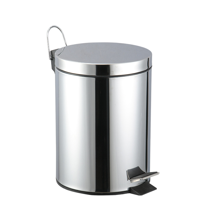 20L 30L Commercial Stainless Steel Trash Can Dustbin with Lid and Foot Pedal