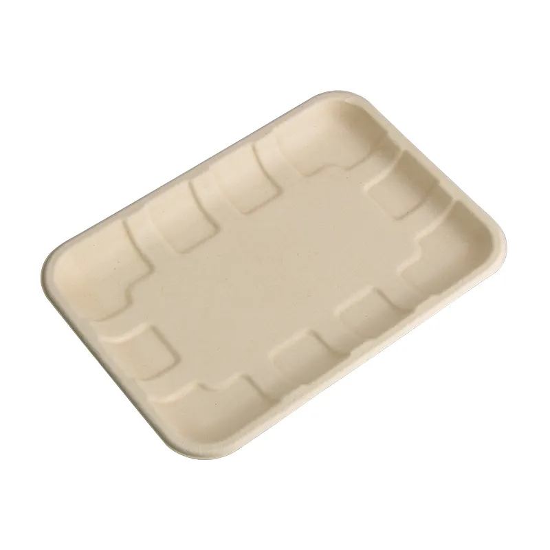 Eco Disposable Take Away Plate Sugarcane Bagasse Tray Plates Container