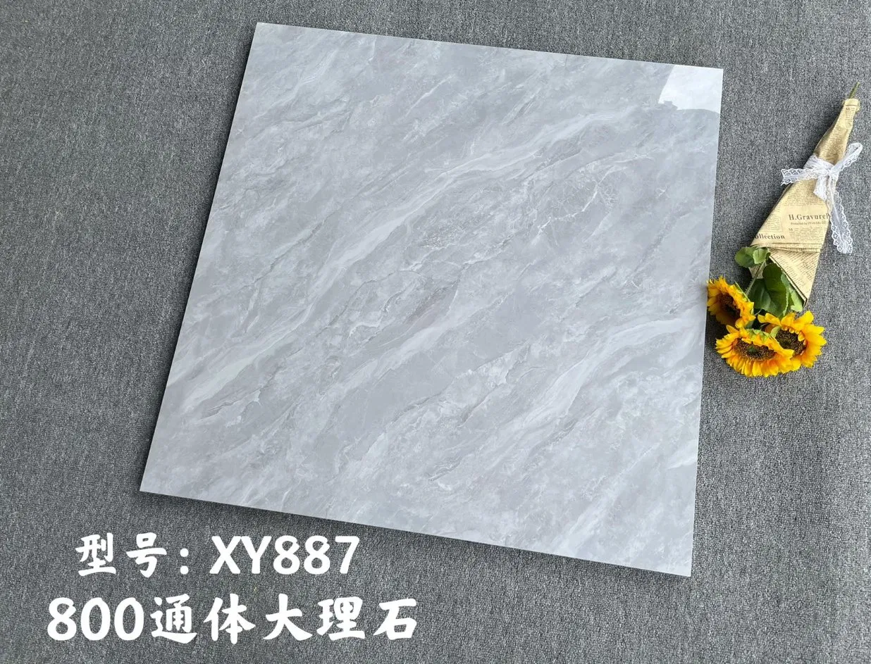 China Guangdong Ceramic Marble Texture Floor Living Room Modern Gray 800*800 Bedroom Brick Marble Porcelain Stair Tile Non-Slip Marble