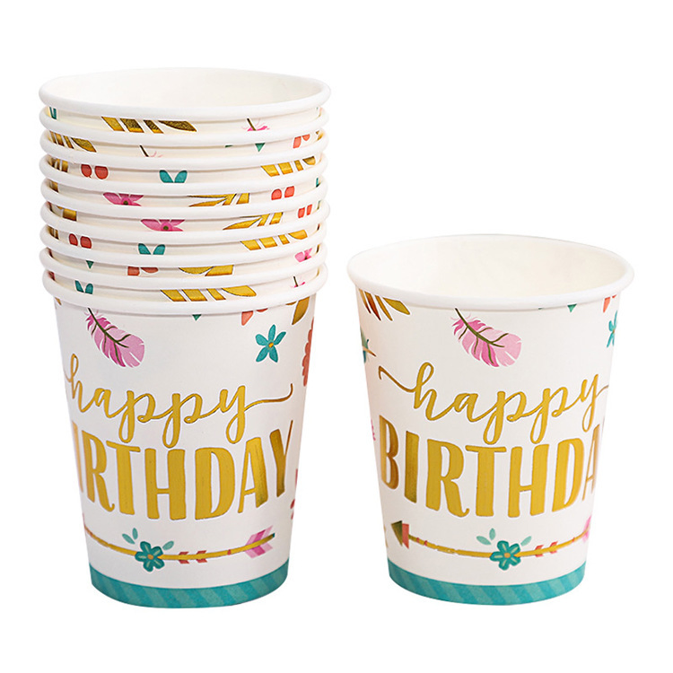 High Quality Birthday Embossing Ice Cream Double Wall Paper Cup for Coffee