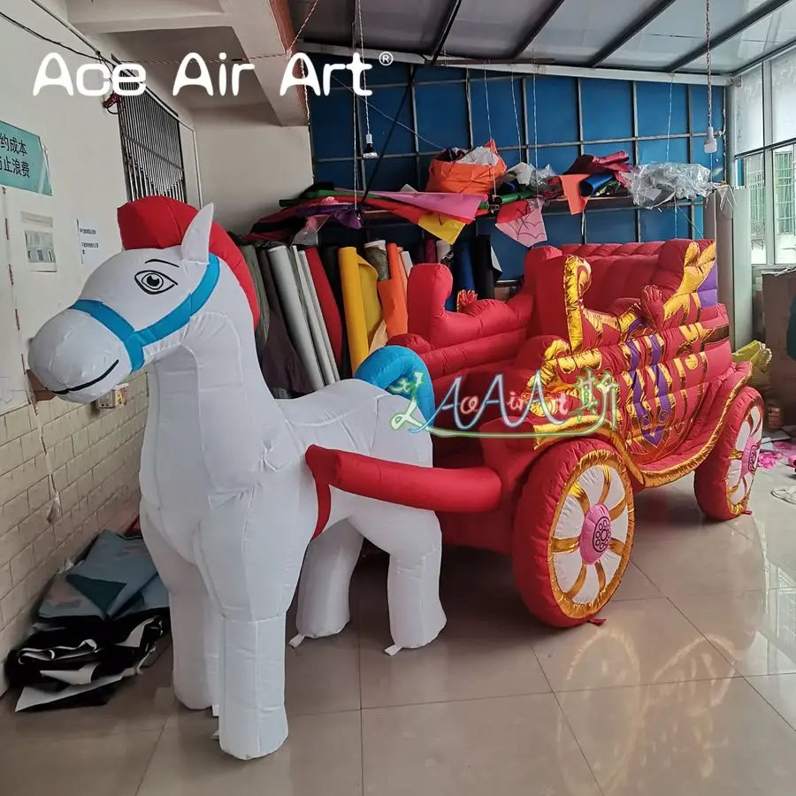 Inflatable Christmas Decorations Holiday Outdoor and Indoor Inflatable Santa Claus with Carriage