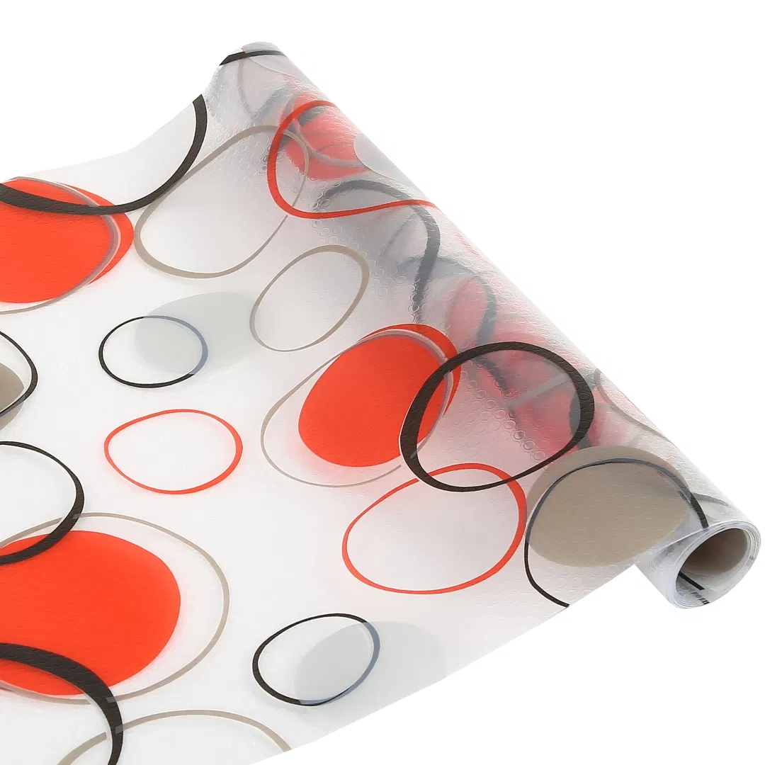 45 X 150cm Roll Packing Custom Printed Design Non-Adhesive Non Slip Drawer Mat Plastic Shelf Liner