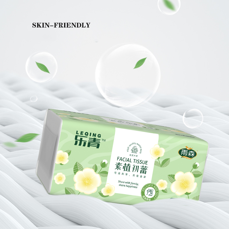 Hot Selling Facial Tissue 3 Ply Soft Pack Facial Tissue Paper Facial Tissue Polybag