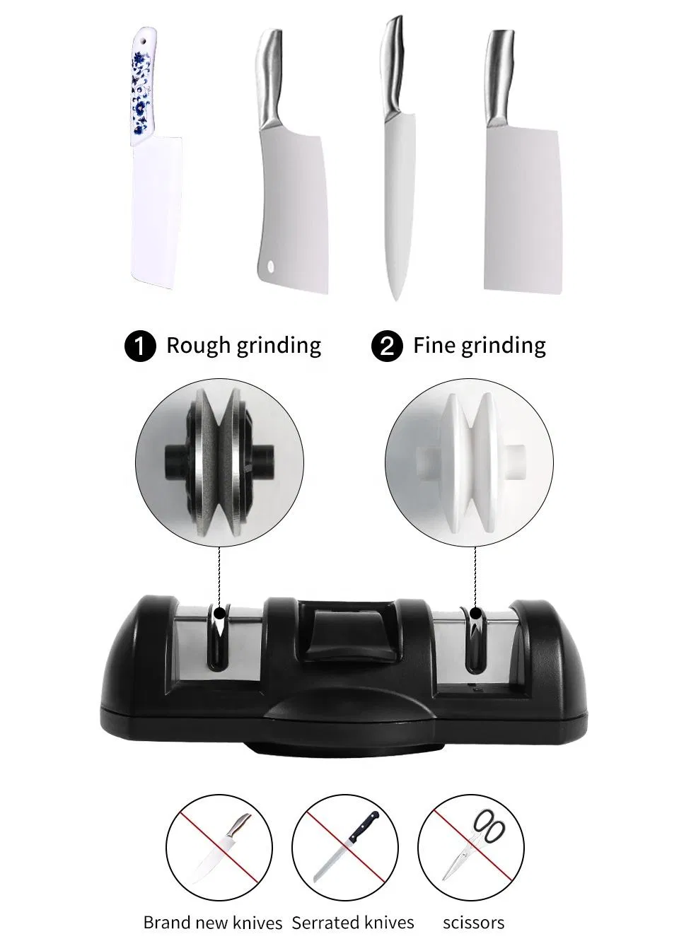 Creative Kitchen Accessories Knife Sharpening Tool Ceramic Suction Knife Sharpener System
