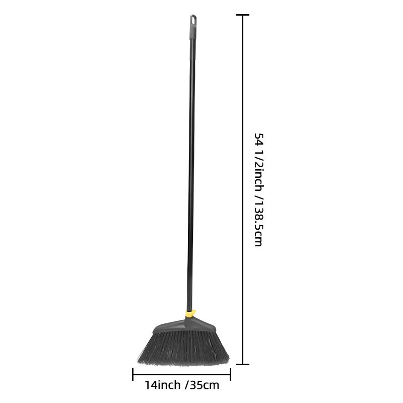 Commercial Cleaning Heavy Duty 14" Hard-Bristled Broom with 45" Iron Handle