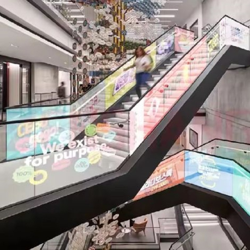 P6 P8 P10 P15 P20 Surface Self Adhesive Flexible Transparent Display for Video Playing