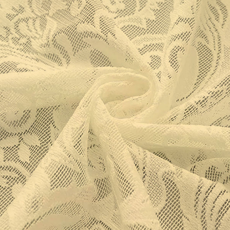 French Window Screen, Lace White Gauze Curtain, Bay Window, Living Room, Bedroom, Balcony, No Perforated Curtain