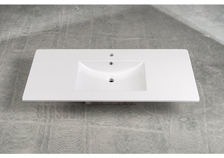 Artificial Stone Solid Surface Bathroom Vanity Integrated Countertop with Sink