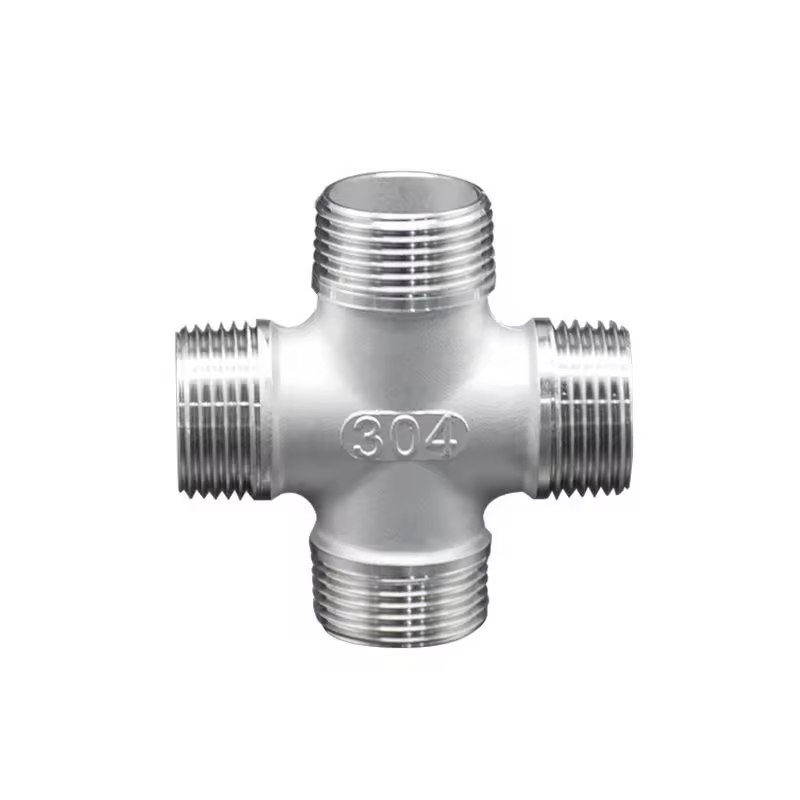 SS304 OEM Customizable Standard Thin-Wall Precision Casting Threaded Cross