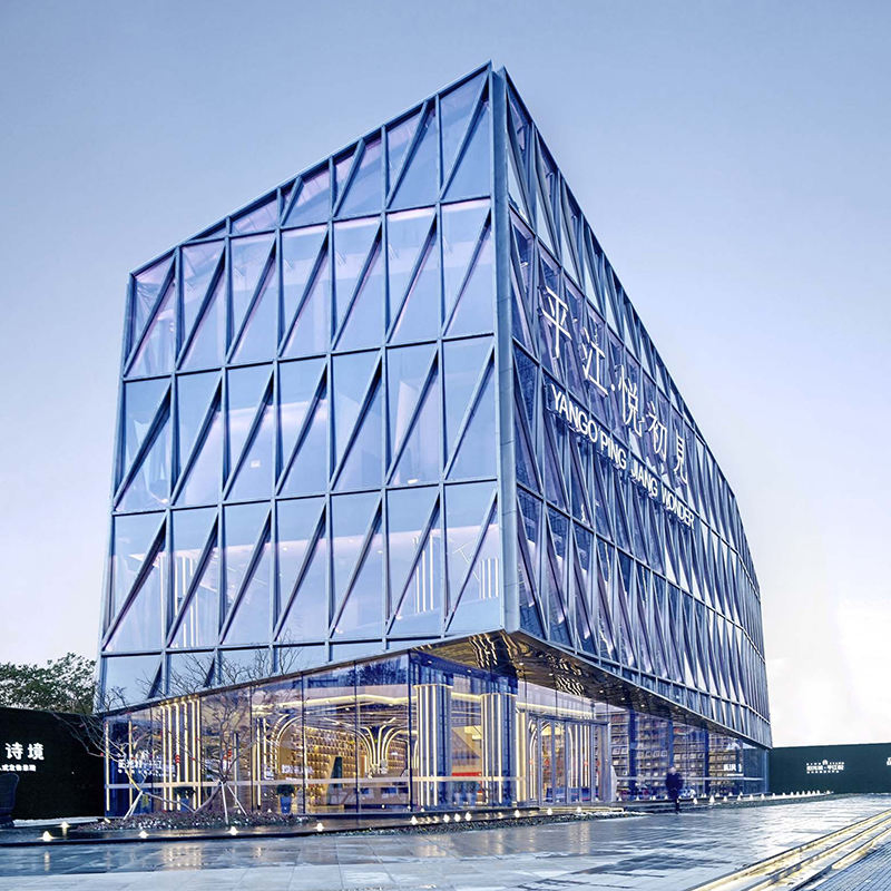 Unitized Stick Frame Exterior Tempered Glass Facade Curtain Aluminium Cladding Price Wall