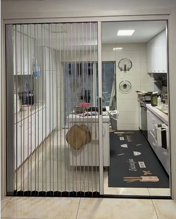 Wholesale Chinese Style Kitchen Aluminum Alloy Bi-Fold Doors Retractable Balcony Bathroom Invisible Air Conditioning Door