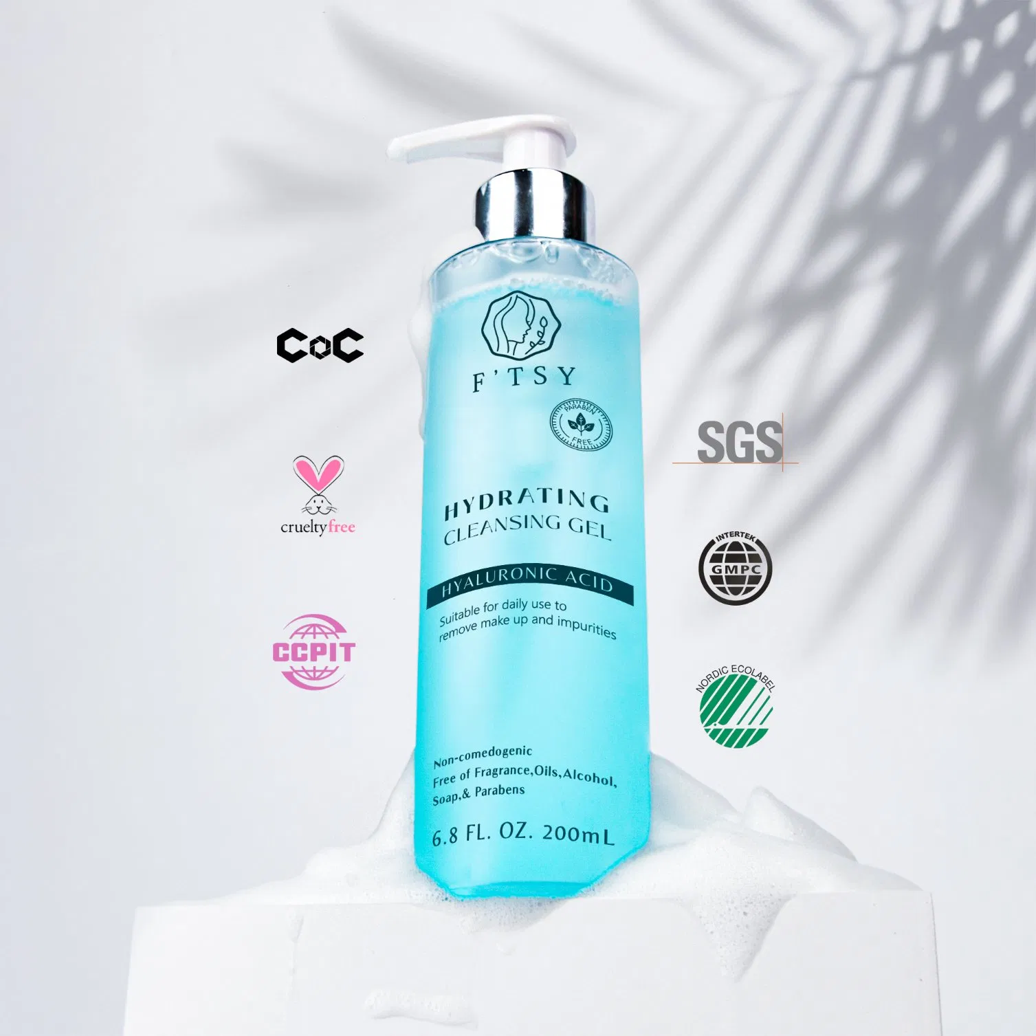 Custom Logo Facial Cleanser Gentle Anti Wrinkle Blemish Clearing Acne Treatment Pore Cleaner Face Wash Gel