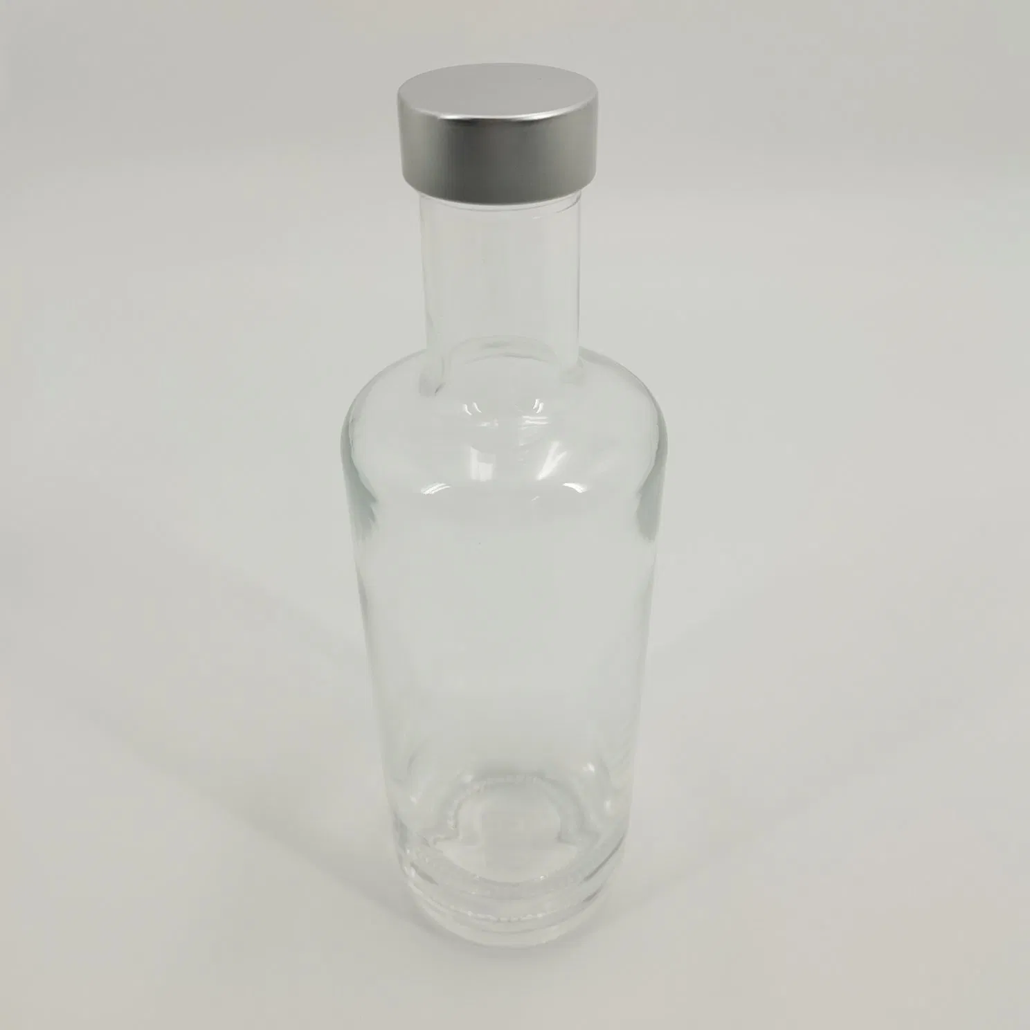 750ml Transparent Round Glass Bottle for Water with Aluminum / Plastic Caps