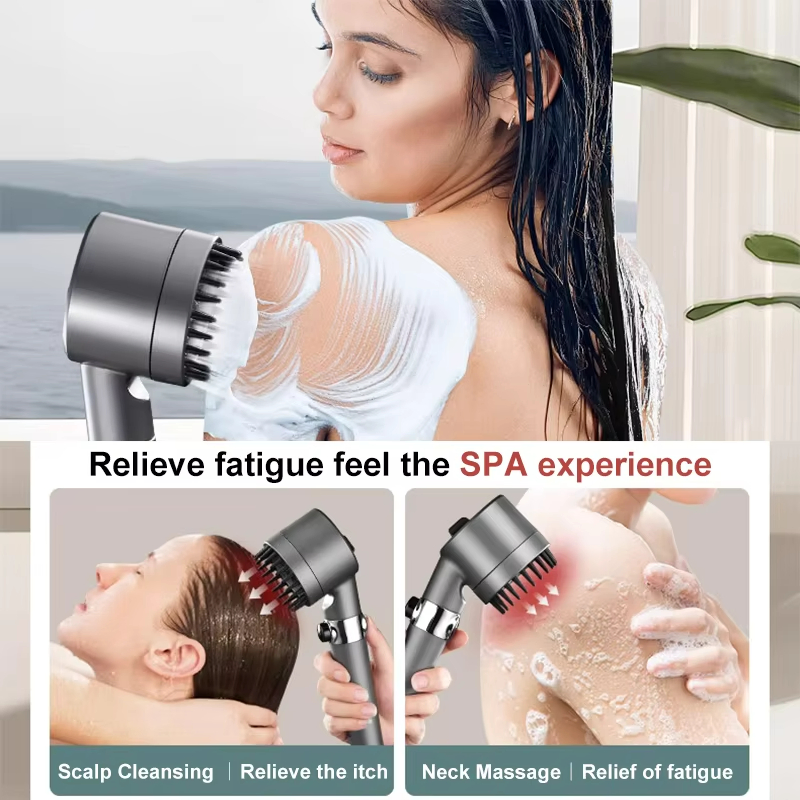 High Pressure 3-Mode with Massage Brushadjustable Spray Shower Head