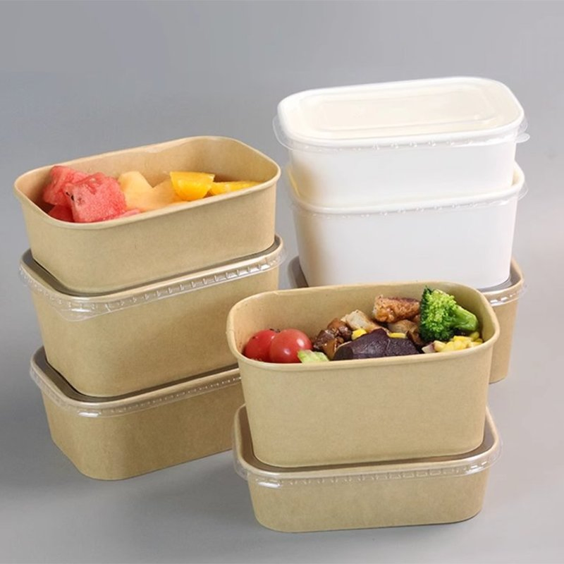 Take Away Food Container Rectangular Paper Bowl