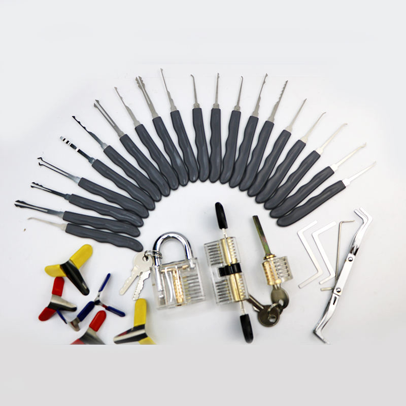 24 PCS Multitools 3 Transparent Stainless Steel Lock Pick Set Locksmith Tool Set