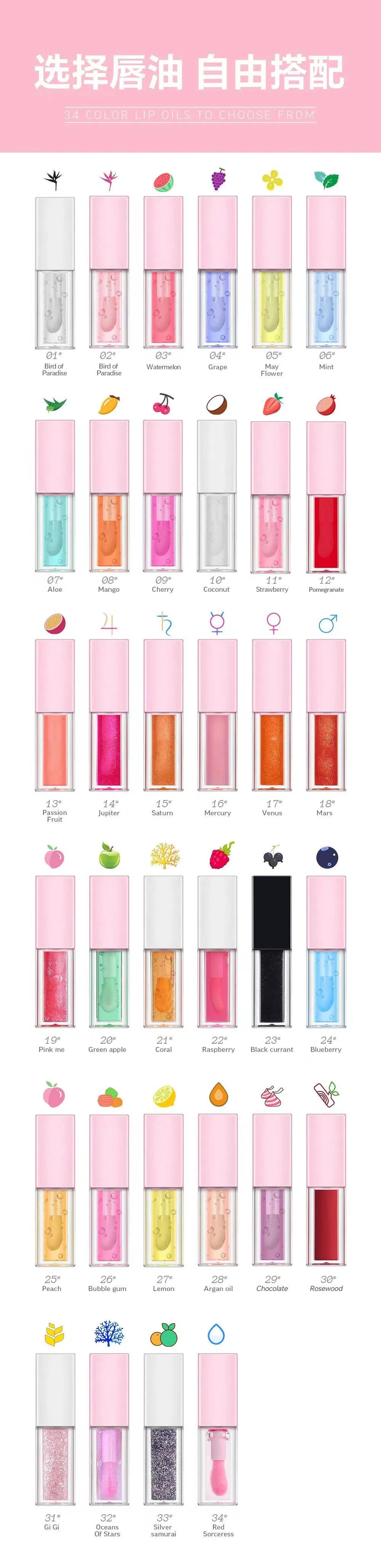 Private Label Vegan Pink High Quality Clear Color Changing Lip Plumper Oil